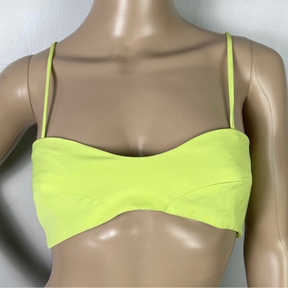 NEW BARDOT GREEN BRALETTE CROP TOP - Picture 3 of 9